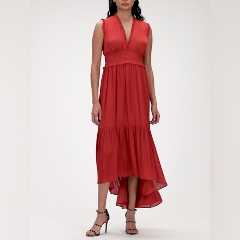 Banana Republic Red Sleeveless Maxi Dress